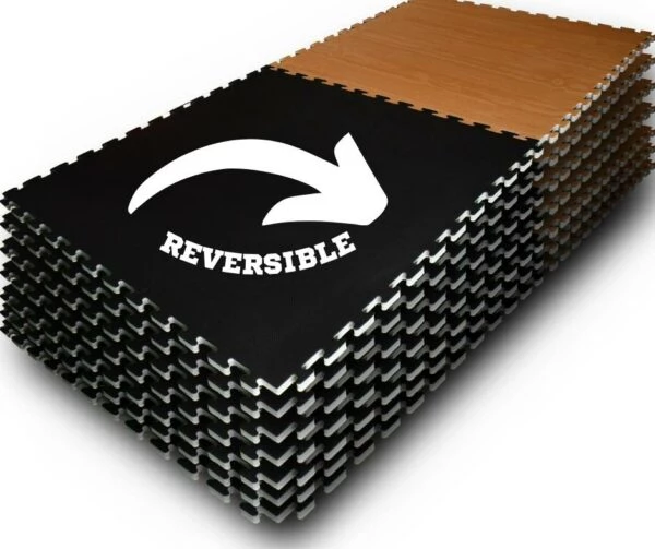 20mm Parlour Pit Mats Black/Wood 1m x 1m