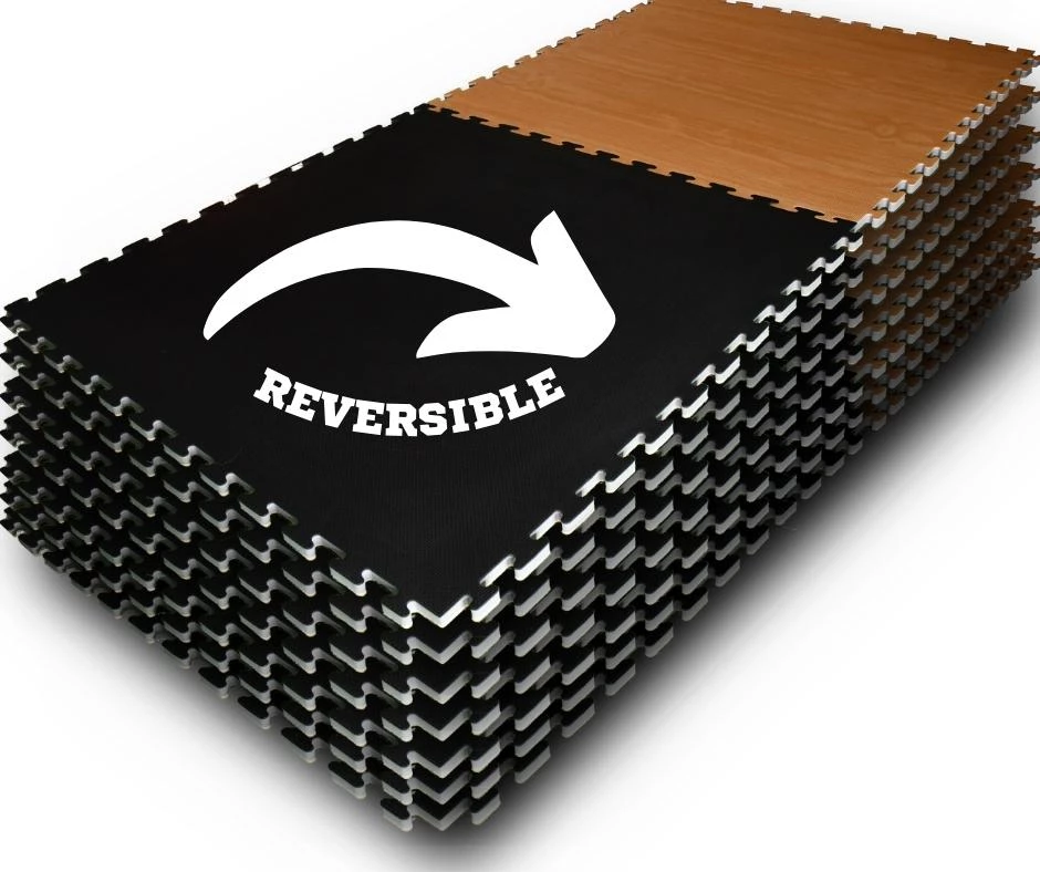 20mm Parlour Pit Mats Black/Wood 1m x 1m