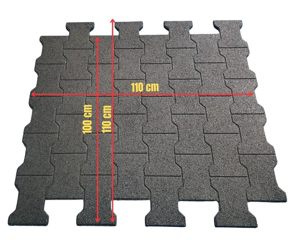 15 mm Dog Bone Rubber Jigsaw Tiles 1.1m x 1.1m Black - Image 4